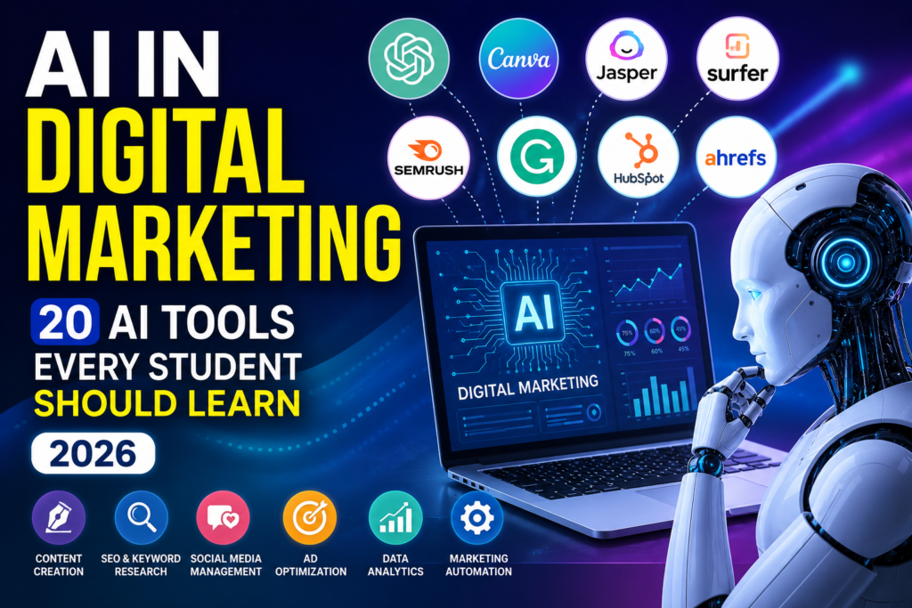 AI in Digital Marketing – 20 Best AI Tools Every Student Should Learn in 2026